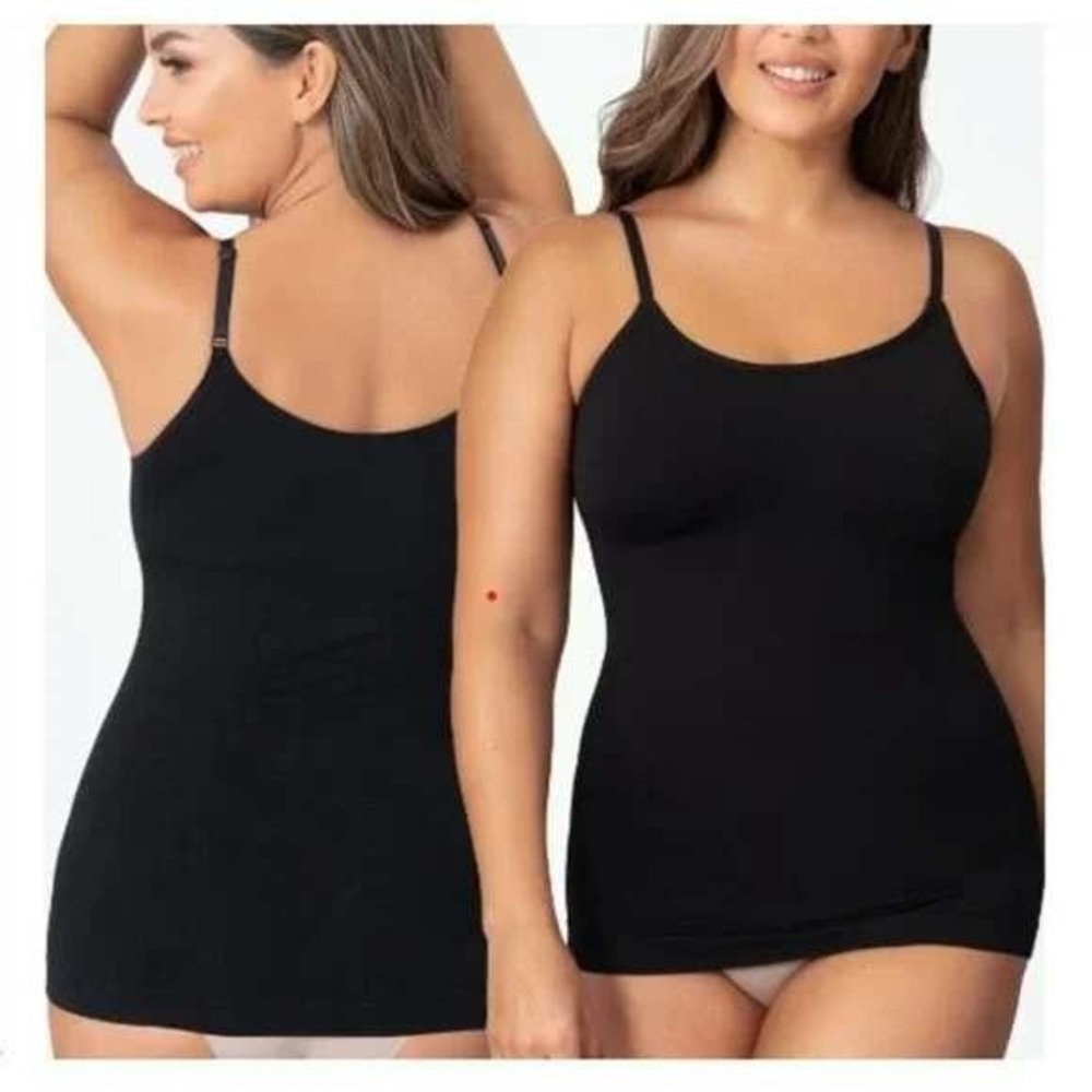 Shapermint Essentials Scoop Neck Cami Adjustable‎ Straps Black Size L